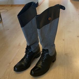 Miu Miu black leather fall boots